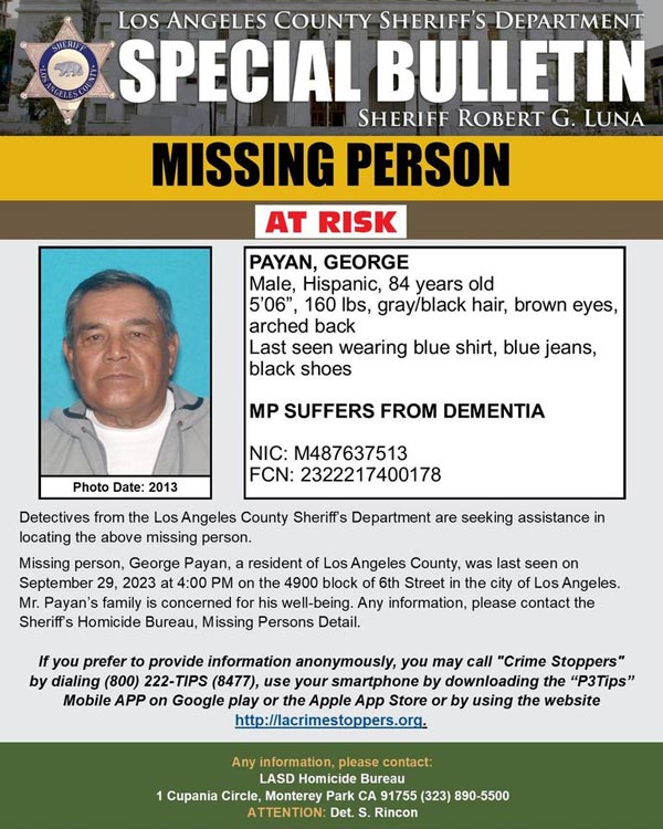 LASD missing Payan 2