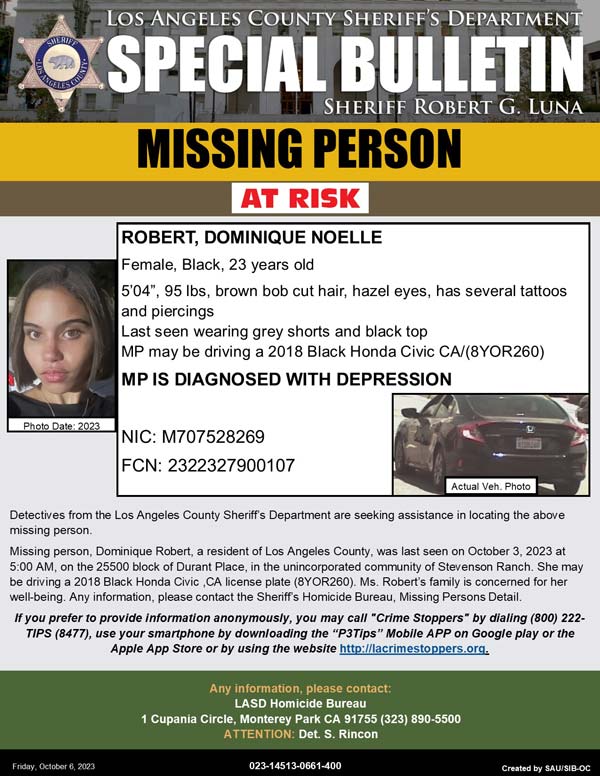 LASD missing Robert