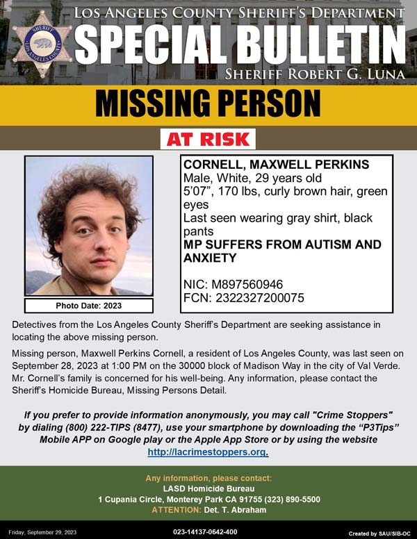 LASD missing Cornell