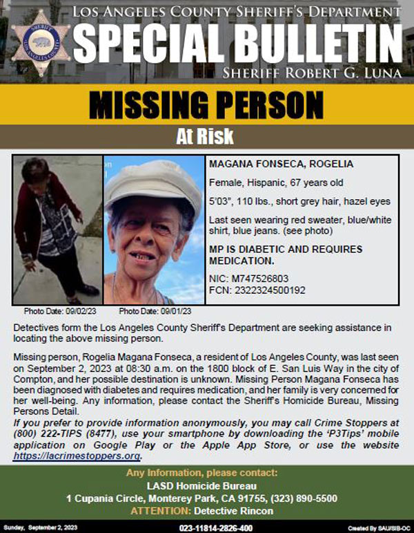 LASD missing Fonseca