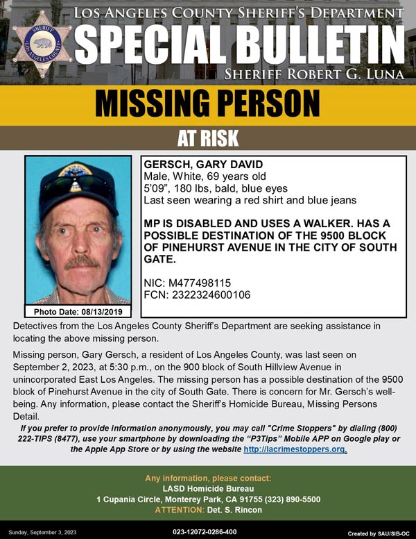 LASD missing Gersch