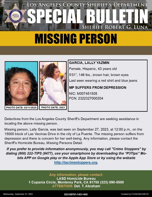 LASD missing Lally