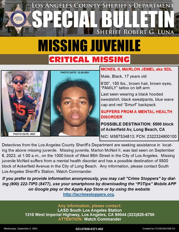 LASD missing McNeil