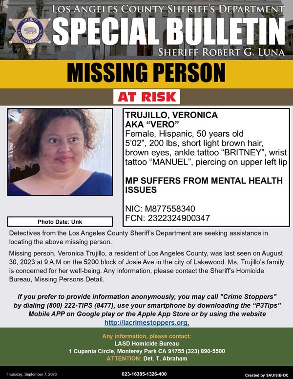 LASD missing Trujillo