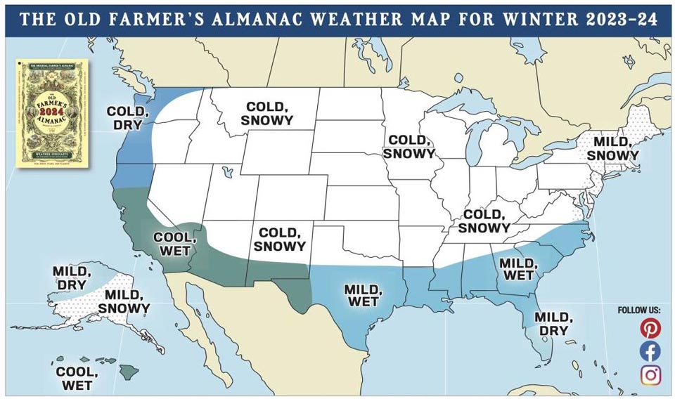 Old Farmer’s Almanac Announces National Winter Forecast for 20232024