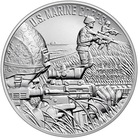 us mint armed forces silver medal us marine corps obverse