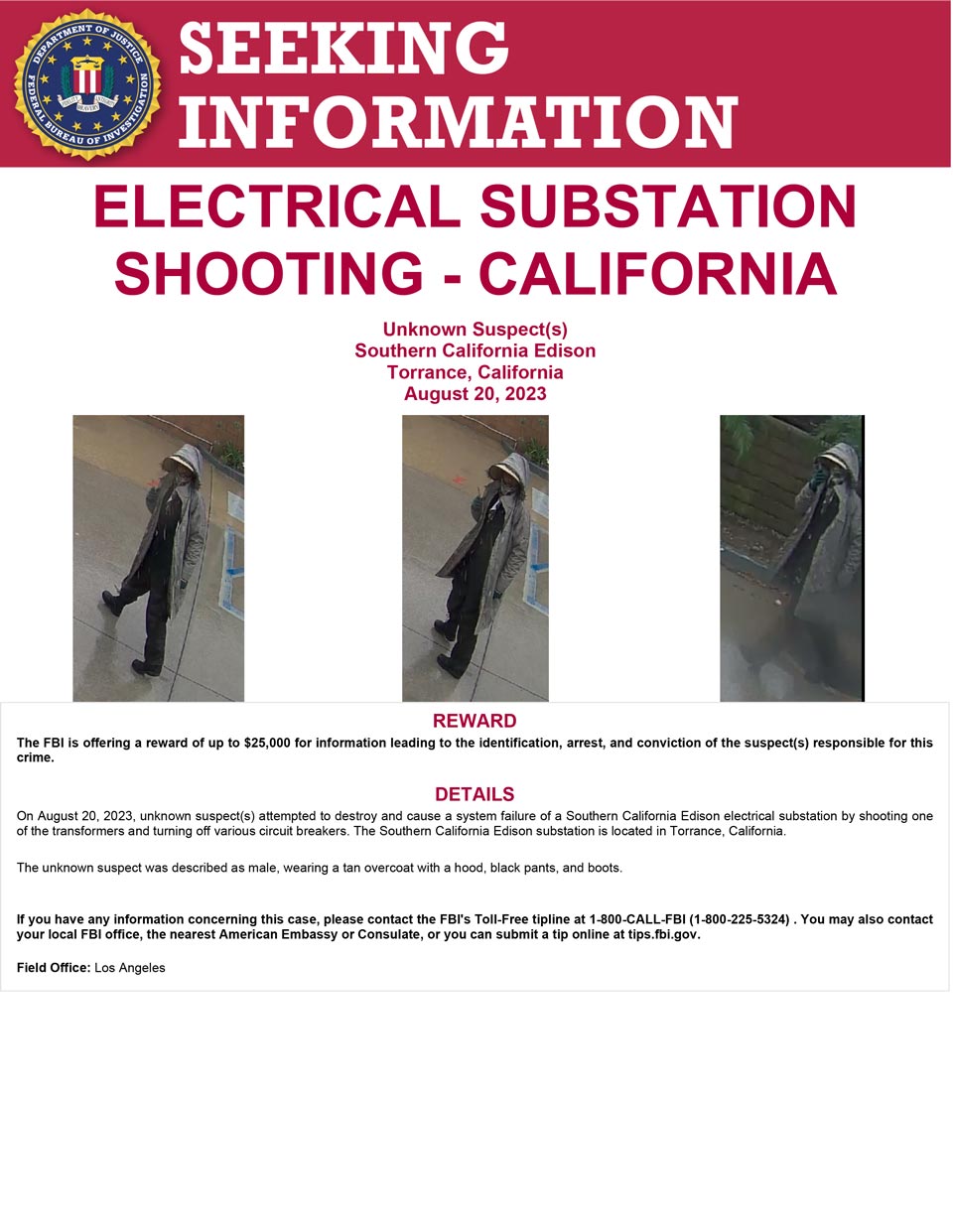 electrical substation shooting california