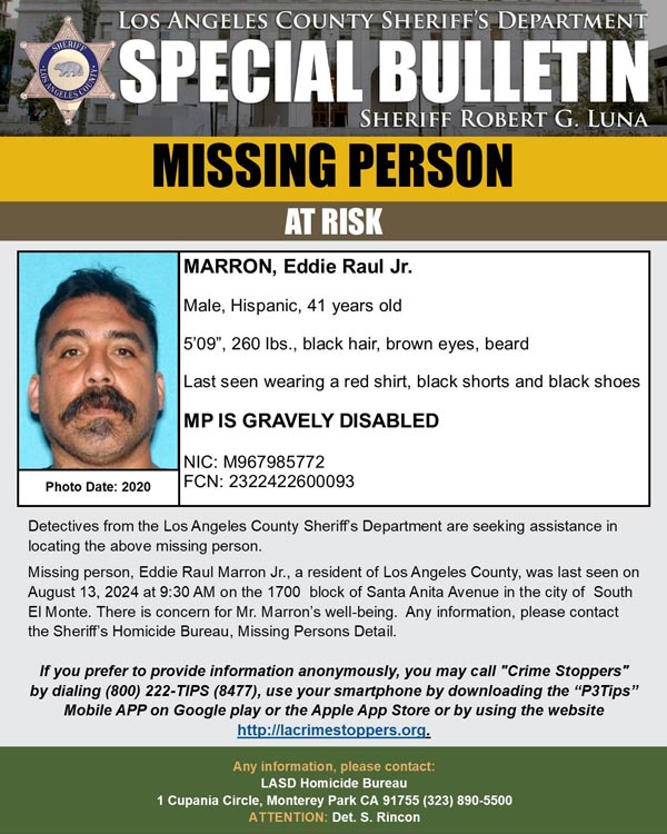 LASD missing Marron