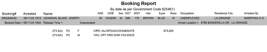 mariposa county booking report for august 11 2024