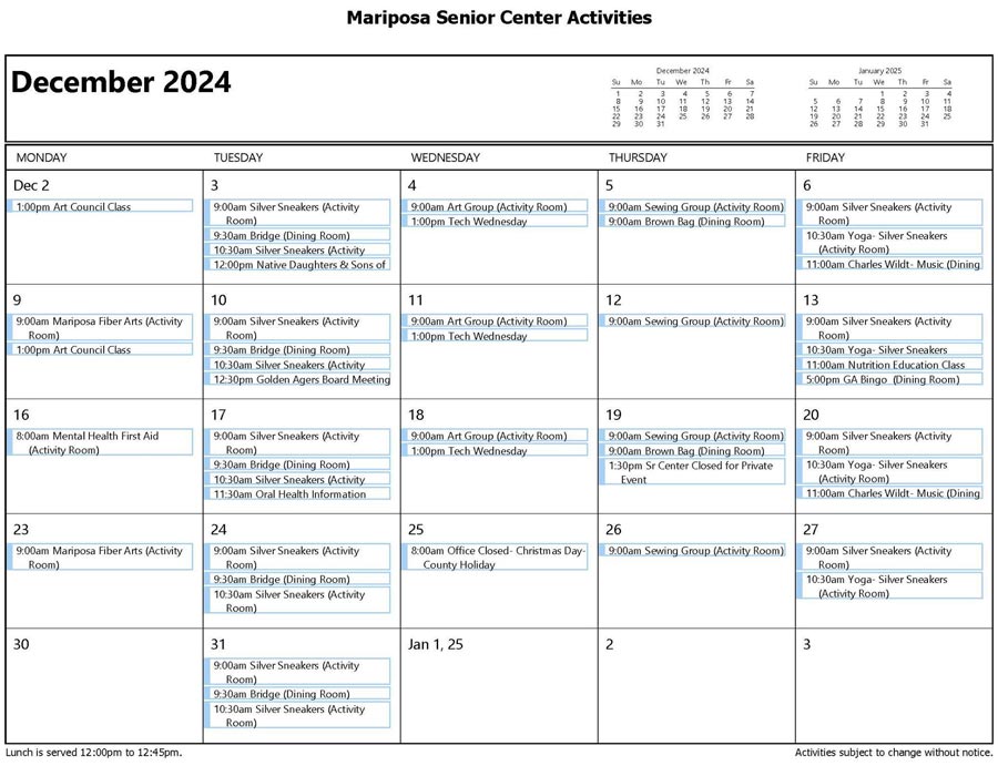 December activities