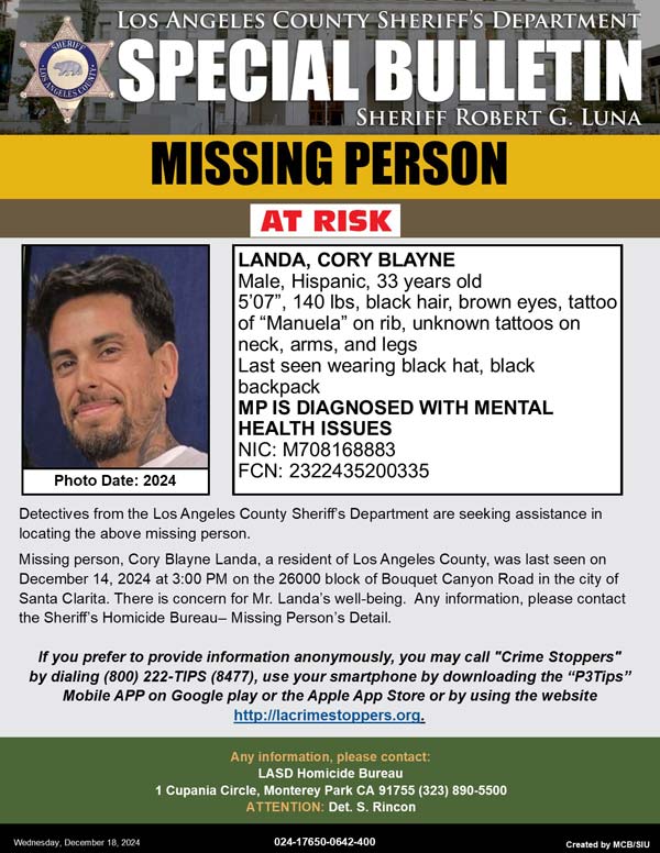 LASD missing Landa
