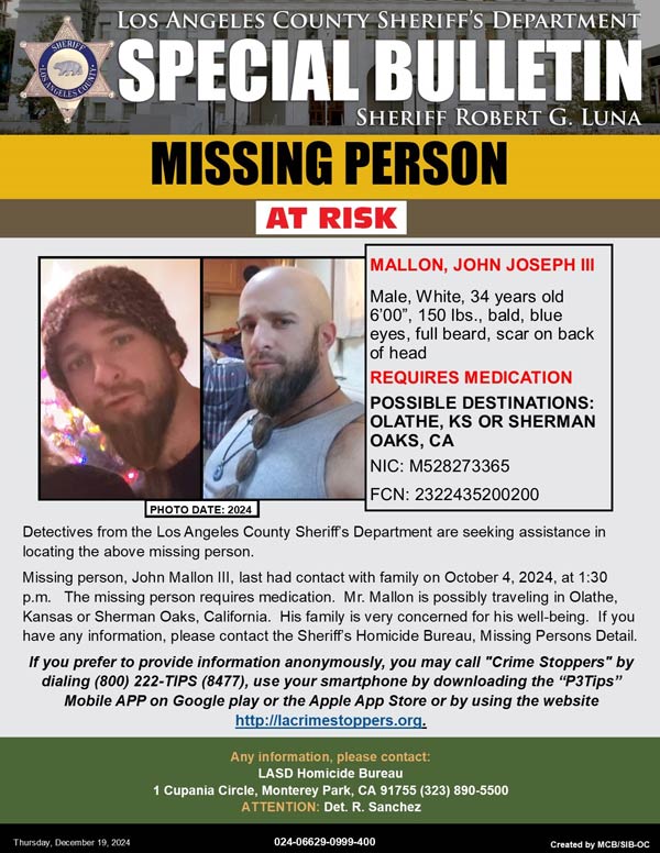 LASD missing Mallon