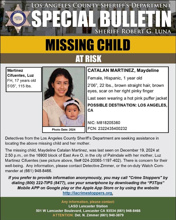 LASD missing Martinez baby