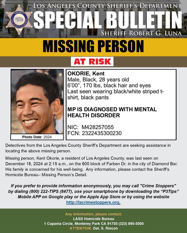 LASD missing Okorie