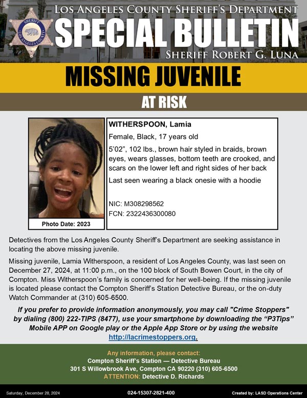 LASD missing Witherspoon