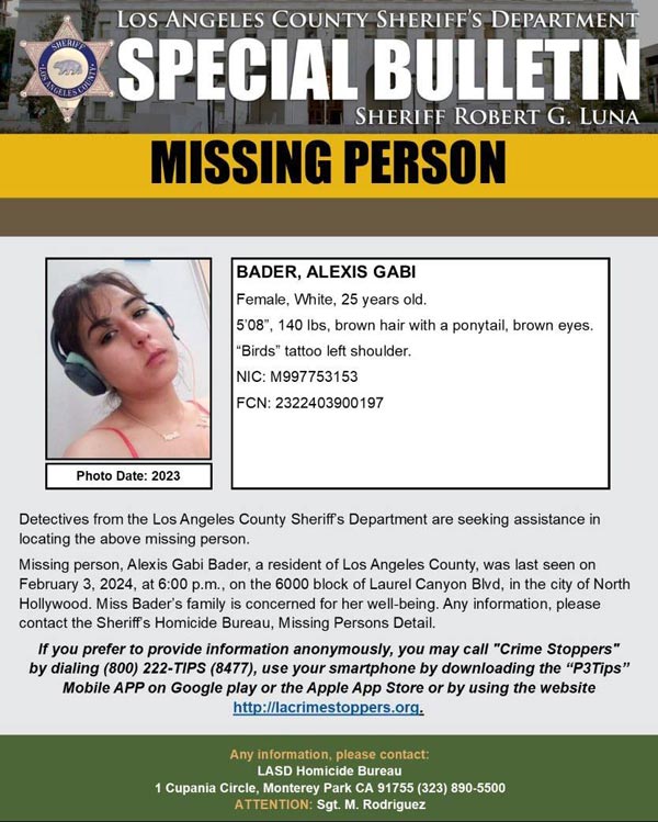 LASD missing Bader