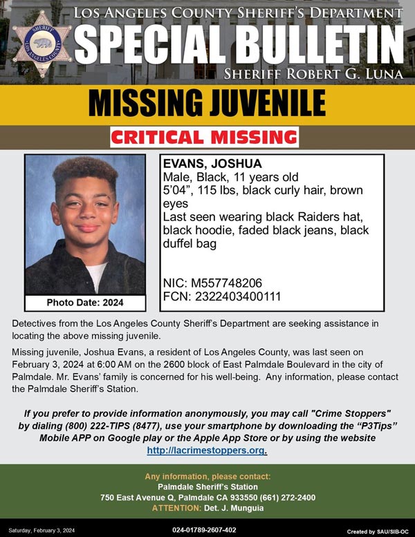 LASD missing Evans