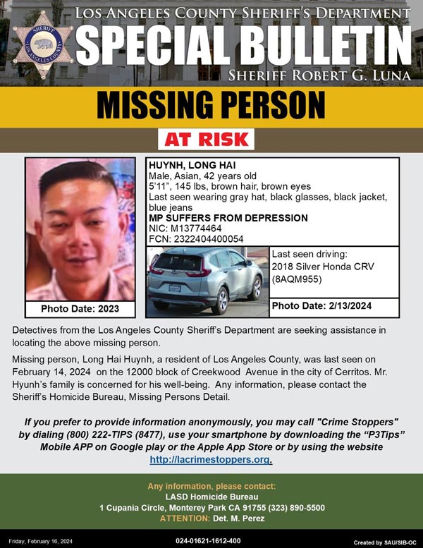 LASD missing Huynh