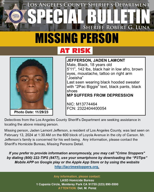 LASD missing Jefferson