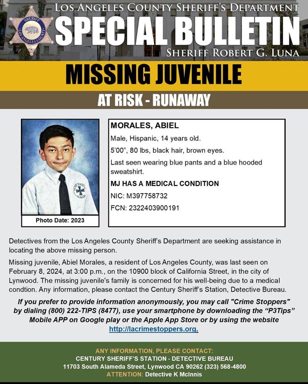 LASD missing Morales