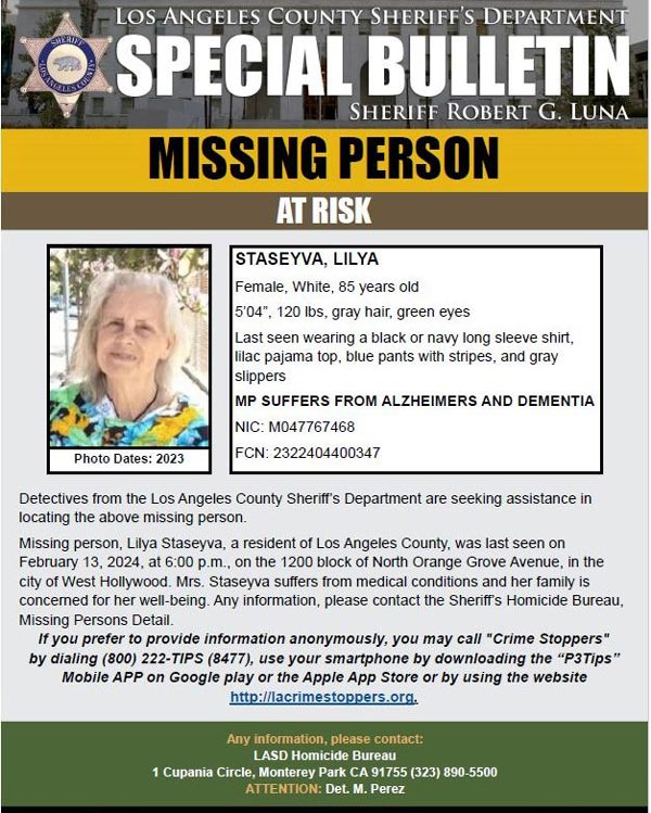 LASD missing Staseyva
