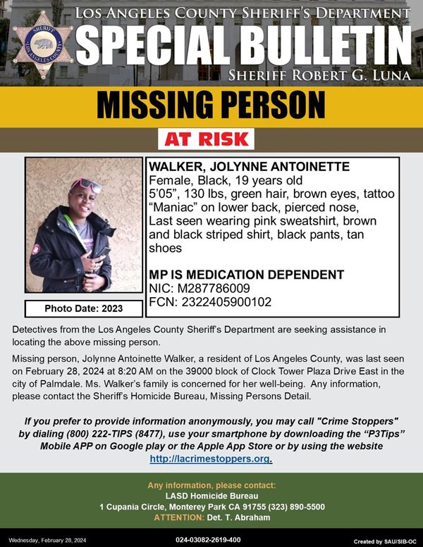 LASD missing Walker