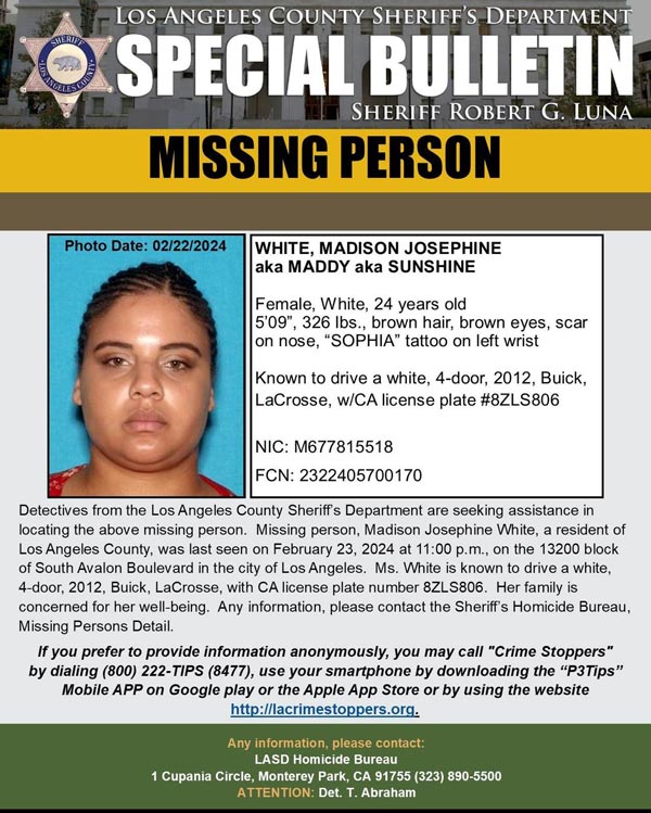 LASD missing White