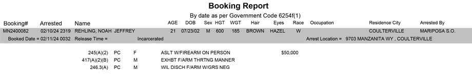 mariposa county booking report for february 11 2024