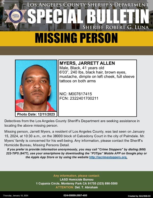 LASD missing Myers