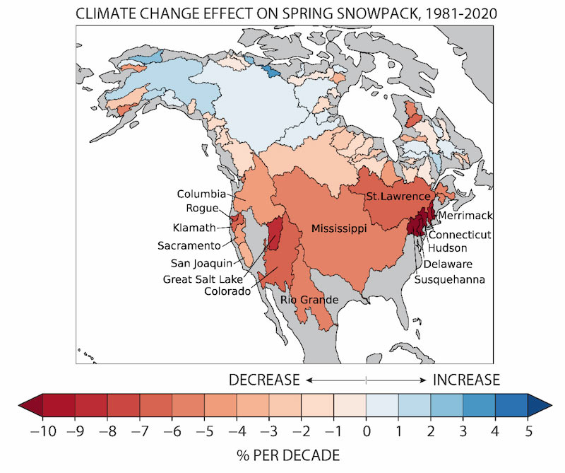 climate change snowpack spring