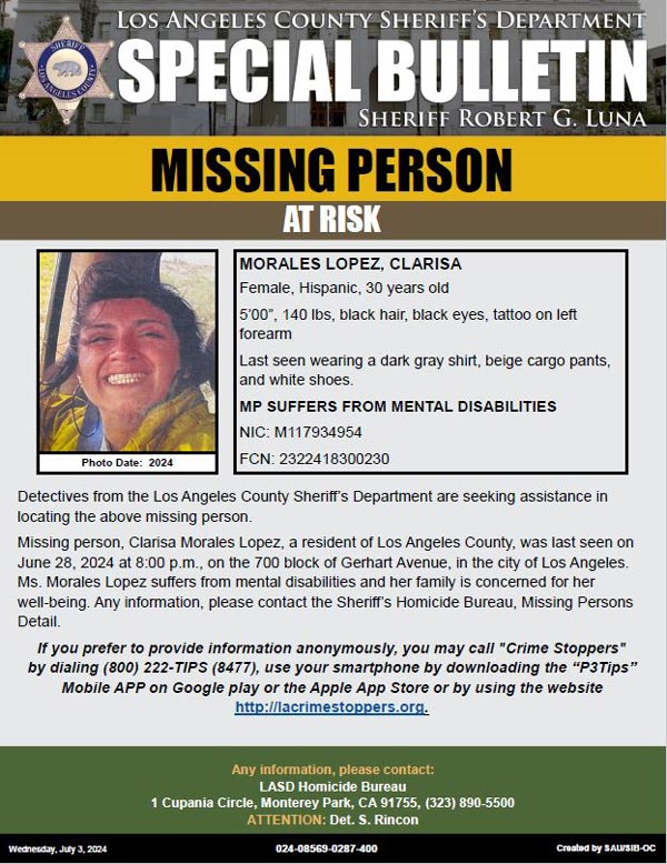 LASD missing Lopez
