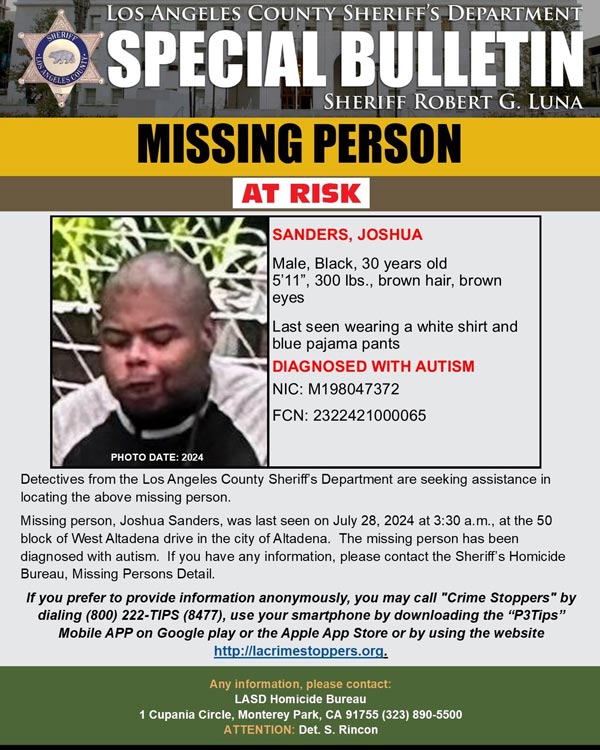 LASD missing Sanders