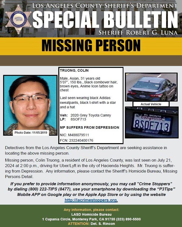 LASD missing Truong