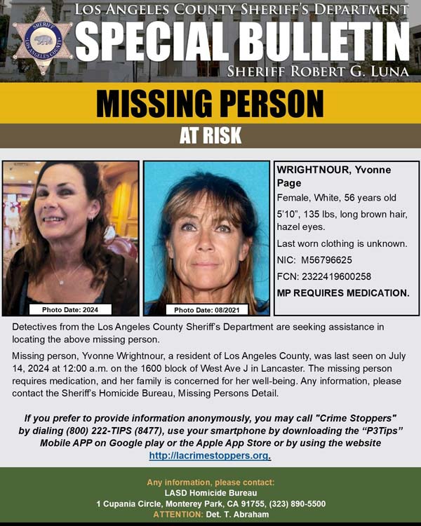 LASD missing Wrightnour