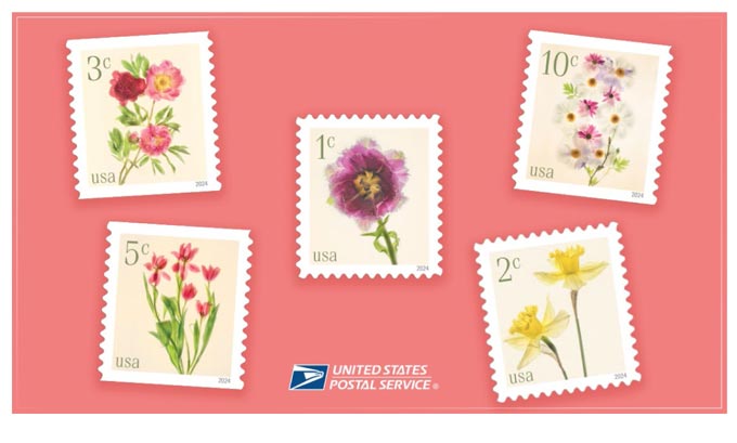 usps unveils low denomination flowers stamps 1