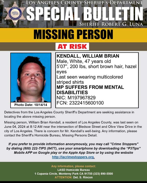 LASD missing Kendall