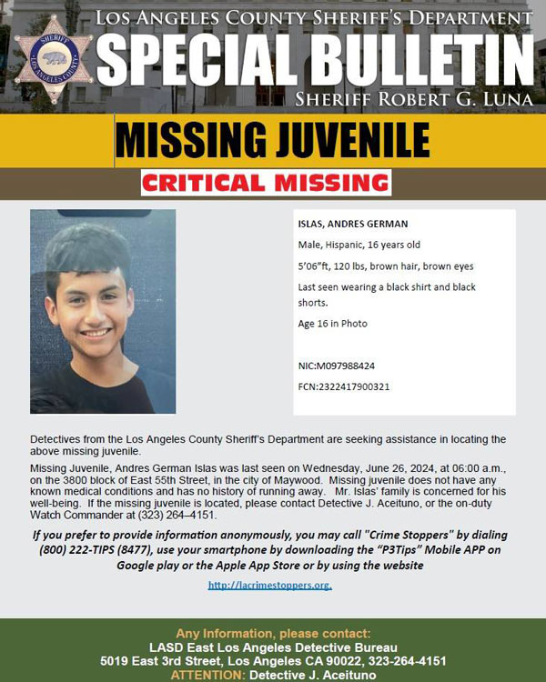 LASD missing Islas