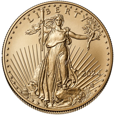 us mintt 2024 american eagle gold one ounce uncirculated coin obverse