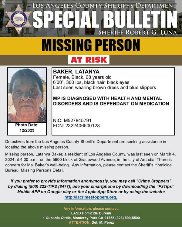LASD missing Baker