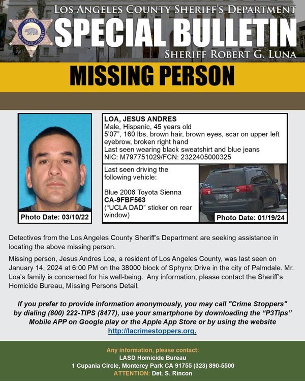LASD missing Loa
