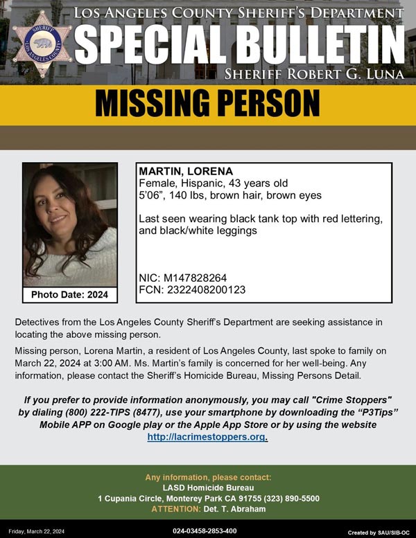 LASD missing Martin