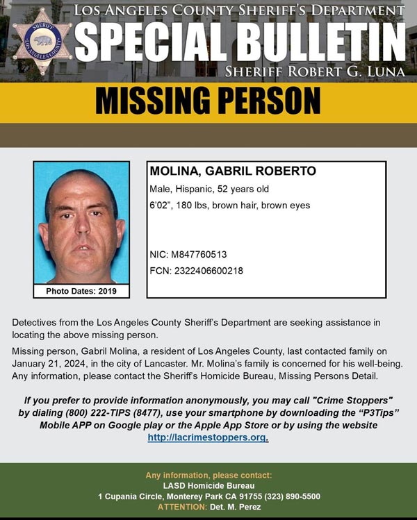 LASD missing Molina