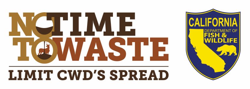 CDFW No Time To Waste CWD logo with CDFW logo