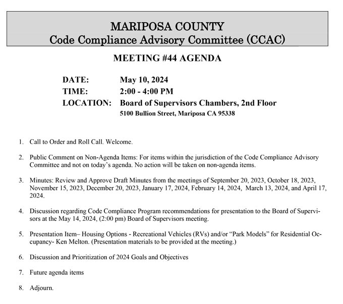 Code Compliance Advisory Committee Agenda 510 2