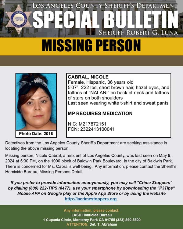 LASD missing Cabral
