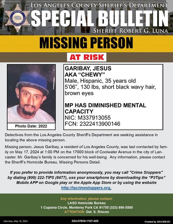 LASD missing Garibay