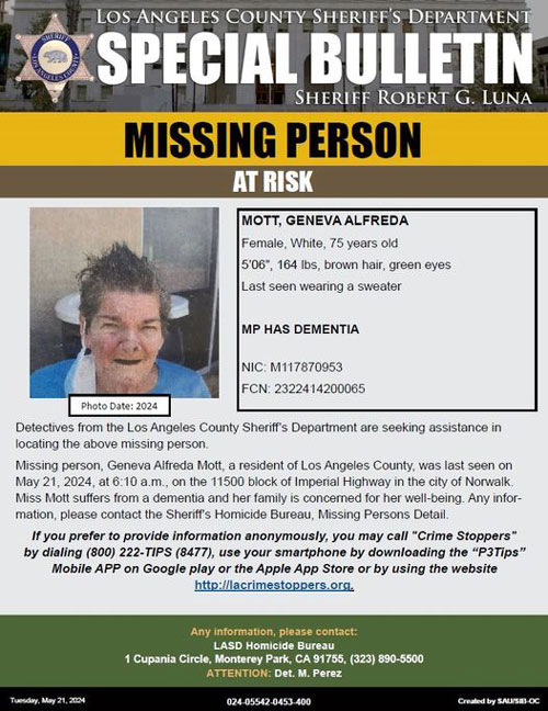 LASD missing Mott