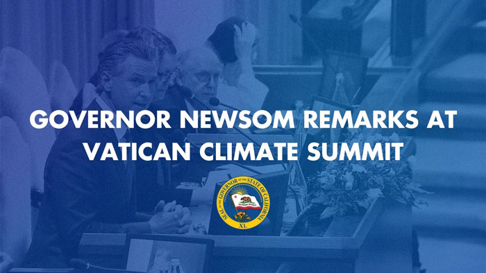 Newsom Vatican Climate Summit