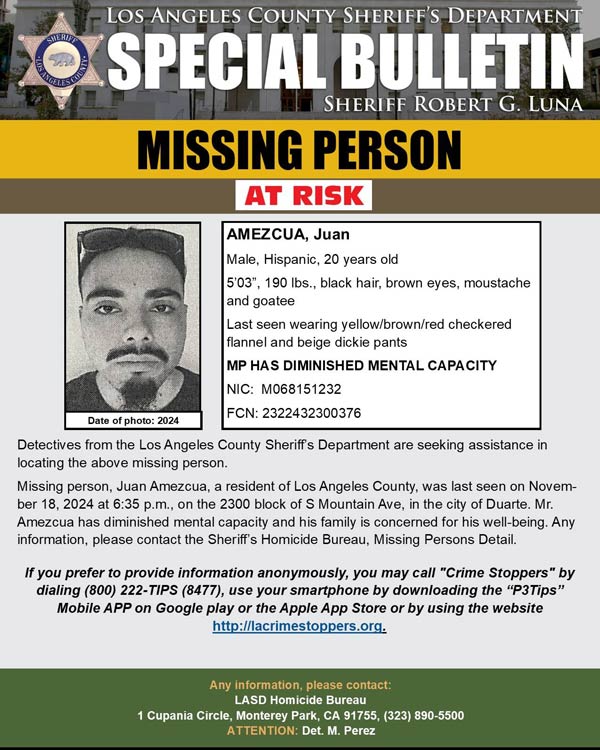 LASD missing Amezcua