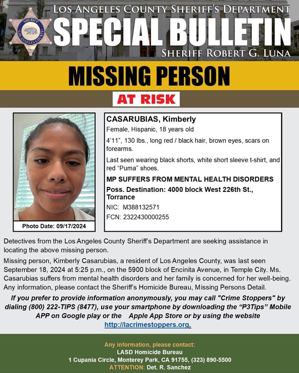 LASD missing Casarubias